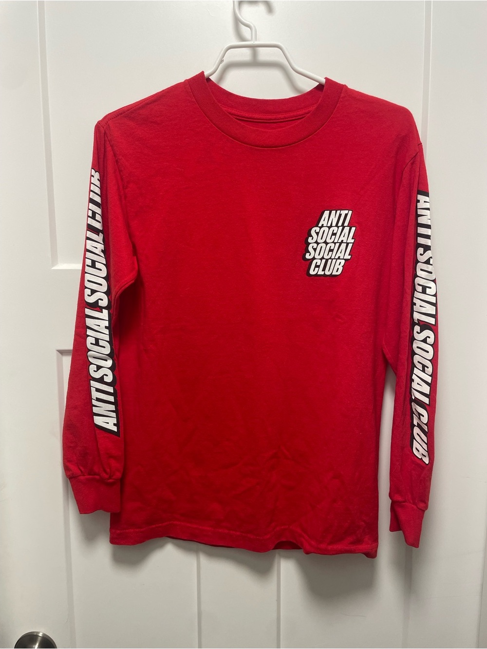 Anti Social Social Club Red Long Sleeve Logo Tee
